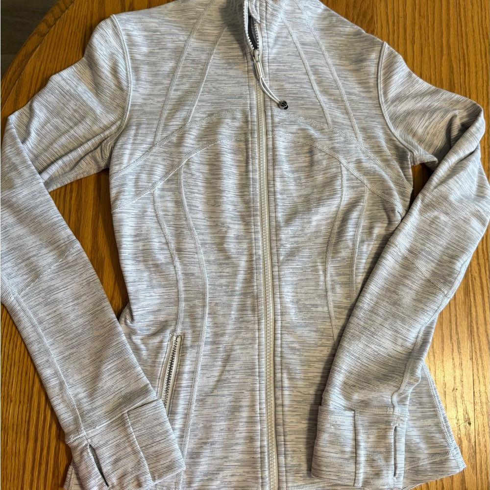Lululemon Athletica Gray Define Jacket with High Collar and Thumb Holes